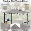 8x 5 FT Grill Gazebo Grill Canopy Double Tiered BBQ Gazebo Outdoor BBQ Canopy