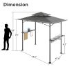 8x 5 FT Grill Gazebo Grill Canopy Double Tiered BBQ Gazebo Outdoor BBQ Canopy