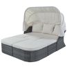 Outdoor Patio Furniture Set Daybed Sunbed with Retractable Canopy Conversation Set Wicker Furniture