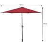 10 Feet Outdoor Patio Umbrella with Tilt Adjustment and Crank