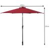 9 Feet Patio LED Solar Umbrella with Crank