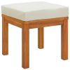 Patio Stools with Cushions 2 pcs 15.7"x15.7"x16.5" Solid Wood Acacia