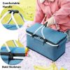 Large Picnic Basket, Insulated Foldable Cooler Bag for Camping Picnic Travel Lunch Bag