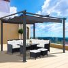 13x10 Ft Outdoor Patio Retractable Pergola With Canopy Sunshelter Pergola for Gardens; Terraces; Backyard