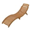 Outdoor Patio Wood Portable Extended Chaise Lounge Set with Foldable Tea Table for Balcony; Poolside; Garden